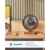 SWEETFULL Petit Ventilateur de Bureau USB 3 Vitesses Ventilateur de Table Personnel Double Réglage à 360° Fonctionnement Silenci