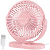 SWEETFULL Ventilateur de bureau USB, 3 vitesses silencieux et mini ventilateur de table réglable à 360°, ventilateur de bureau c