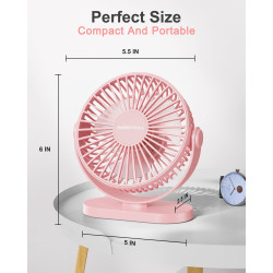 SWEETFULL Ventilateur de bureau USB, 3 vitesses silencieux et mini ventilateur de table réglable à 360°, ventilateur de bureau c