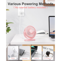 SWEETFULL Ventilateur de bureau USB, 3 vitesses silencieux et mini ventilateur de table réglable à 360°, ventilateur de bureau c