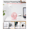 SWEETFULL Ventilateur de bureau USB, 3 vitesses silencieux et mini ventilateur de table réglable à 360°, ventilateur de bureau c