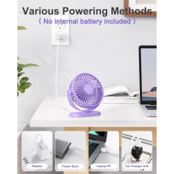 SWEETFULL Ventilateur de bureau USB, 3 vitesses silencieux et mini ventilateur de table réglable à 360°, refroidisseur de bureau