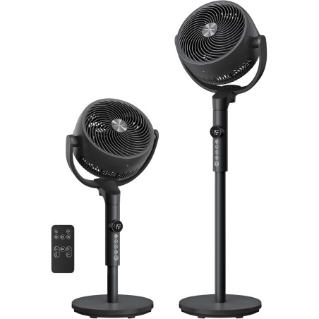 SONGMICS Ventilateur sur Pied Silencieux 20 dB, avec Télécommande, Circulateur d’Air Puissant, Oscillation 120°+135°, 15 Vitesse