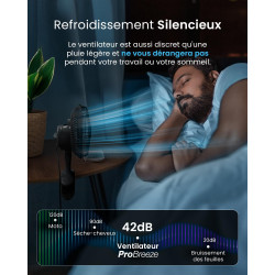 Pro Breeze Mini Ventilateur à Pince - 2 Vitesses, 15 cm - Ventilateur de Table avec Clip, Petit, Portable, Silencieux, Rotation 