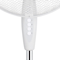 Kamberg - VENTILATEUR 40 CM SUR PIEDS BLANC - 3 VITESSES - OSCILLATION - HAUTEUR REGLABLE - SILENCIEUX - GRILLE SECURISEE - 45 W