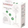 Kamberg - VENTILATEUR 40 CM SUR PIEDS BLANC - 3 VITESSES - OSCILLATION - HAUTEUR REGLABLE - SILENCIEUX - GRILLE SECURISEE - 45 W