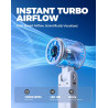 Divebleus ventilateur portable à main, ultra rapide 10m/s, 5 vitesses, batterie rechargeable, jusqu'à 12h, ventilateur de poche 