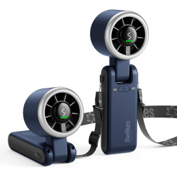 Divebleus ventilateur portable à main, ultra rapide 10m/s, 5 vitesses, batterie rechargeable, jusqu'à 12h, 3-en-1 ventilateur de