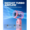 Divebleus ventilateur portable à main, ultra rapide 10m/s, 5 vitesses, batterie rechargeable, jusqu'à 12h, 3-en-1 ventilateur de