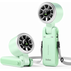 Divebleus ventilateur portable à main, ultra rapide 10m/s, 5 vitesses, batterie rechargeable, jusqu'à 12h, ventilateur de poche 
