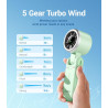 Divebleus ventilateur portable à main, ultra rapide 10m/s, 5 vitesses, batterie rechargeable, jusqu'à 12h, ventilateur de poche 