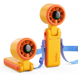 Divebleus ventilateur portable à main, ultra rapide 10m/s, 5 vitesses, batterie rechargeable, jusqu'à 12h, 3-en-1 ventilateur de