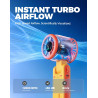 Divebleus ventilateur portable à main, ultra rapide 10m/s, 5 vitesses, batterie rechargeable, jusqu'à 12h, 3-en-1 ventilateur de