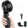 TUNISE Ventilateur Portable à Main, Mini Ventilateur Pliable 180°, 6 Vitesses, Affichage LCD, Ultra Silencieux, 4000mAh, Format 