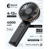 TUNISE Ventilateur Portable à Main, Mini Ventilateur Pliable 180°, 6 Vitesses, Affichage LCD, Ultra Silencieux, 4000mAh, Format 