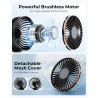 TUNISE Ventilateur Portable à Main, Mini Ventilateur Pliable 180°, 6 Vitesses, Affichage LCD, Ultra Silencieux, 4000mAh, Format 