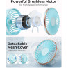 TUNISE Ventilateur portable à main rechargeable, 4000mAh, réglable à 180°, 6 vitesses, affichage de la charge en temps réel