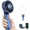 TUNISE Ventilateur Portable à Main, Mini Ventilateur Pliable 180°, 6 Vitesses, Affichage LCD, Ultra Silencieux, 4000mAh, Format 