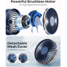 TUNISE Ventilateur Portable à Main, Mini Ventilateur Pliable 180°, 6 Vitesses, Affichage LCD, Ultra Silencieux, 4000mAh, Format 