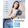 TUNISE Ventilateur Portable à Main, Mini Ventilateur Pliable 180°, 6 Vitesses, Affichage LCD, Ultra Silencieux, 4000mAh, Format 