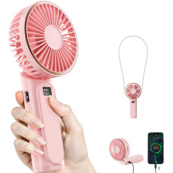 TUNISE Ventilateur Portable à Main, Mini Ventilateur Pliable 180°, 6 Vitesses, Affichage LCD, Ultra Silencieux, 4000mAh, Format 
