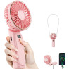 TUNISE Ventilateur Portable à Main, Mini Ventilateur Pliable 180°, 6 Vitesses, Affichage LCD, Ultra Silencieux, 4000mAh, Format 