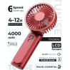 TUNISE Ventilateur portable à main, ventilateur rechargeable, 4000mAh, réglable à 180°, 6 vitesses, affichage de la charge en te