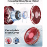 TUNISE Ventilateur portable à main, ventilateur rechargeable, 4000mAh, réglable à 180°, 6 vitesses, affichage de la charge en te