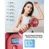 TUNISE Ventilateur portable à main, ventilateur rechargeable, 4000mAh, réglable à 180°, 6 vitesses, affichage de la charge en te