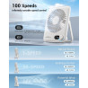 WHATOOK Ventilateur de table USB silencieux : régulateur en continu 1 à 100, batterie 5000 mAh, ventilateur rechargeable avec ch