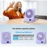 WHATOOK Lot de 2 Mini Ventilateur de Bureau USB:100 Vitesses et Batterie 5000mAh Silencieux Petit Ventilateur avec Charge Rapide