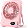 WHATOOK Ventilateur de table USB silencieux : régulateur en continu 1 à 100, batterie 5000 mAh, ventilateur rechargeable avec ch