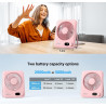 WHATOOK Ventilateur de table USB silencieux : régulateur en continu 1 à 100, batterie 5000 mAh, ventilateur rechargeable avec ch