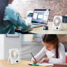 WHATOOK Ventilateur de bureau USB : régulateur en continu 1 à 100, batterie silencieuse de 2000 mAh, ventilateur portable avec a