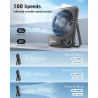 WHATOOK Lot de 2 ventilateurs USB silencieux : régulateur en continu 1 à 100, batterie 2000 mAh, avec affichage LED, mini ventil