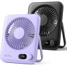 WHATOOK Lot de 2 ventilateurs USB silencieux : régulateur en continu 1 à 100, batterie 2000 mAh, avec affichage LED, mini ventil