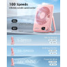 WHATOOK Mini Ventilateur USB 100 Vitesses avec Batterie 2000mAh - Portable Silencieux avec Écran LED, Pliable pour Bureau, Maiso