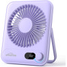 WHATOOK Ventilateur de bureau USB silencieux : régulateur en continu 1 à 100, batterie 2000 mAh, ventilateur portable avec affic