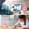 WHATOOK Lot de 2 mini ventilateurs USB : 1 à 100 régulateurs en continu, batterie 2000 mAh, silencieux, avec affichage LED, mini