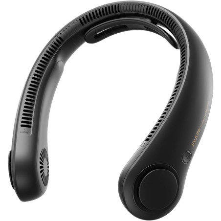 JISULIFE Ventilateur de cou portable amélioré, tour de cou personnel mains libres, réglage à 5 vitesses, 5000 mAh, portable, sil