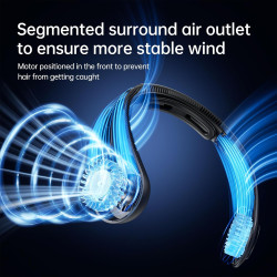 JISULIFE Ventilateur de cou portable amélioré, tour de cou personnel mains libres, réglage à 5 vitesses, 5000 mAh, portable, sil