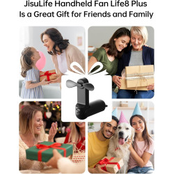 JISULIFE Ventilateur portatif avec batterie de secours 4500 mAh, autonomie maximale de 37 heures, ventilateur de poche portable 