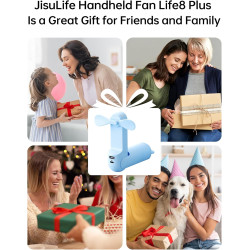 JISULIFE Ventilateur portatif avec batterie de secours 4500 mAh, autonomie maximale de 37 heures, ventilateur de poche portable 