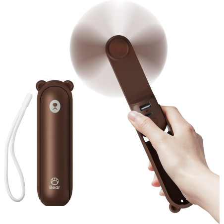JISULIFE Ventilateur portatif avec batterie externe 4500 mAh, autonomie maximale de 46 heures, ventilateur de poche portable à p