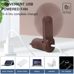 JISULIFE Ventilateur portatif avec batterie externe 4500 mAh, autonomie maximale de 46 heures, ventilateur de poche portable à p