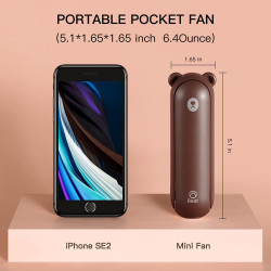 JISULIFE Ventilateur portatif avec batterie externe 4500 mAh, autonomie maximale de 46 heures, ventilateur de poche portable à p