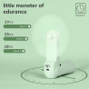 JISULIFE Ventilateur portable avec batterie externe 4500 mAh, autonomie maximale de 46 heures, ventilateur de poche portable à p