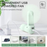JISULIFE Ventilateur portable avec batterie externe 4500 mAh, autonomie maximale de 46 heures, ventilateur de poche portable à p