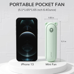 JISULIFE Ventilateur portable avec batterie externe 4500 mAh, autonomie maximale de 46 heures, ventilateur de poche portable à p