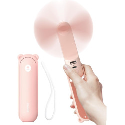 JISULIFE Ventilateur portable avec batterie externe 4500 mAh, autonomie maximale de 46 heures, ventilateur de poche portable à p